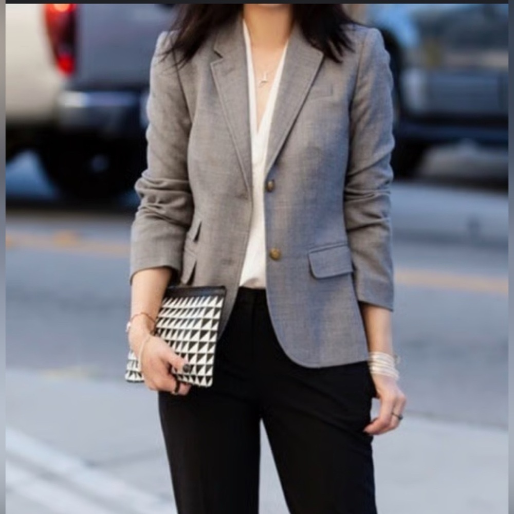 J. Crew NWOT Schoolboy Wool Blazer With Gold Buttons